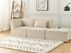 Online Beliani LEMVIG Velluto a coste chiaro Beige