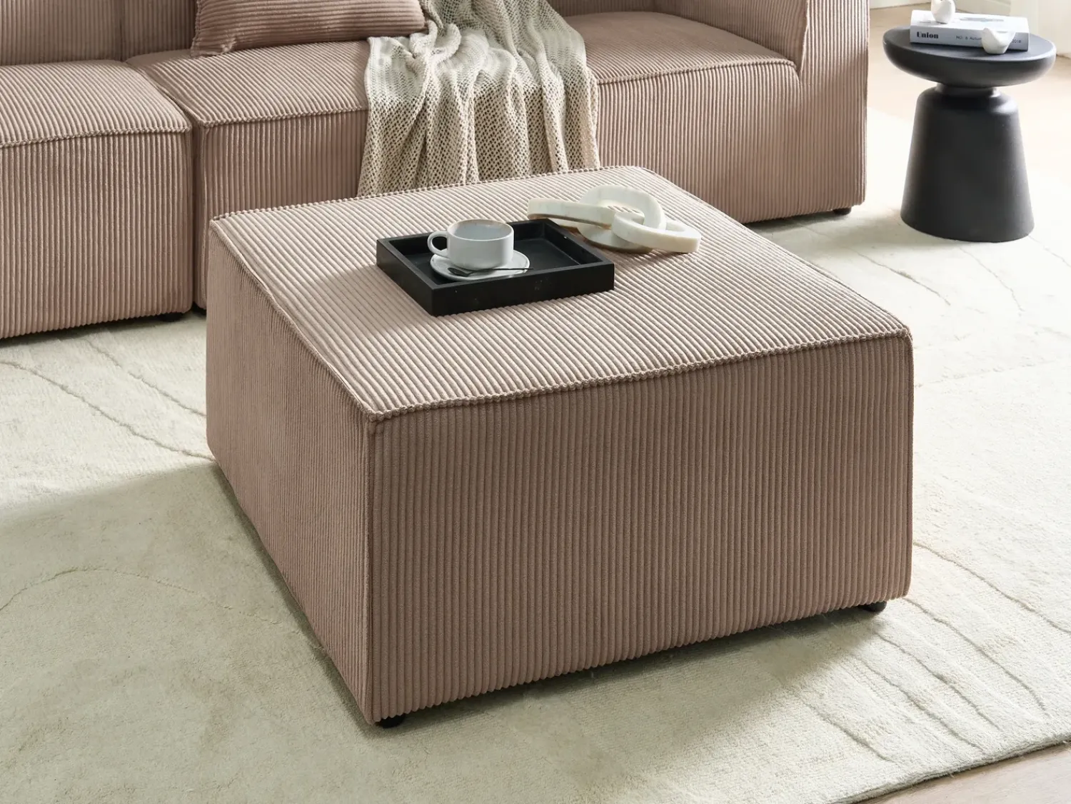 Outlet Beliani LEMVIG Velluto a coste sabbia Beige