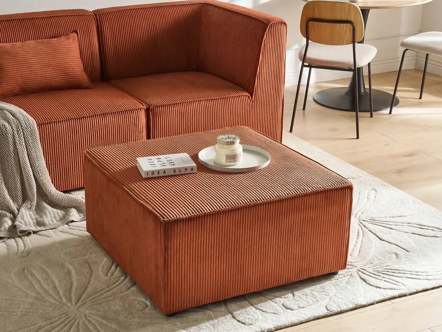 Discount Beliani LEMVIG Velluto a coste dorato Marrone