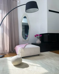 Best Beliani LUNGO Velluto a coste sporco Bianco