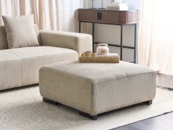 Clearance Beliani Ottomana LUNGO Velluto a coste Beige