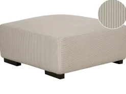 Clearance Beliani Ottomana LUNGO Velluto a coste Beige