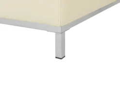 Hot Beliani OSLO Pelle naturale Beige chiaro Beige Argento