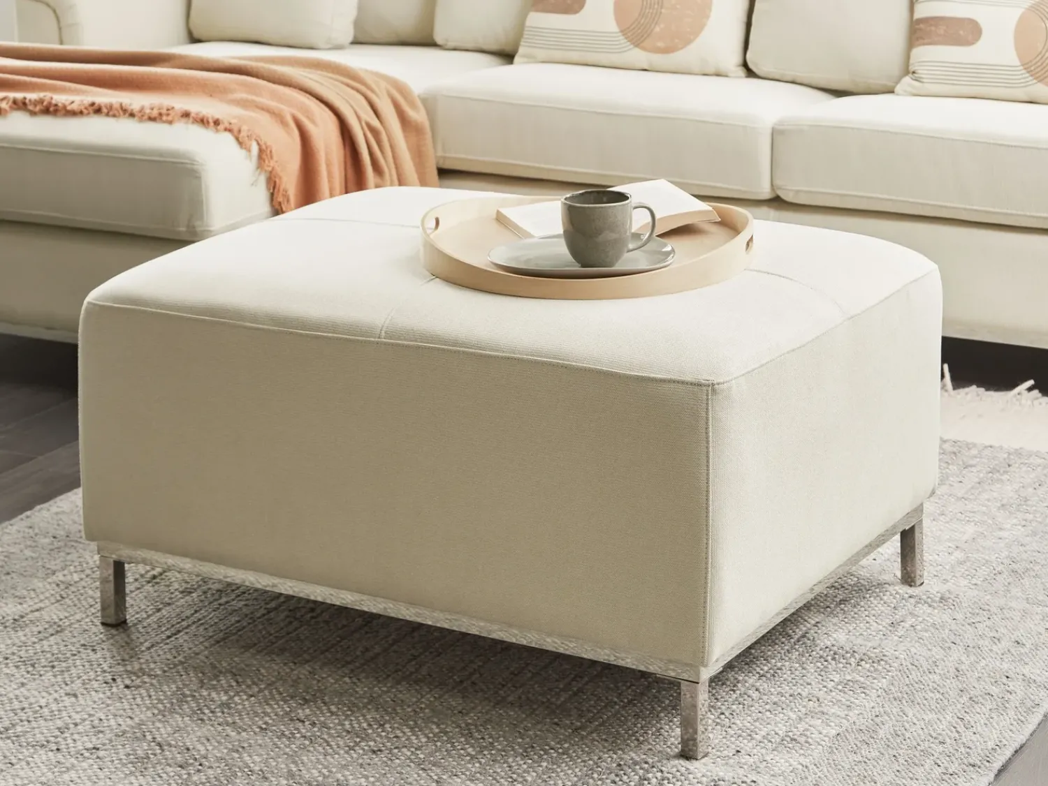 Outlet Beliani OSLO Tessuto Beige Beige Argento