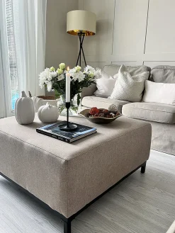 Discount Beliani ROVIGO Tessuto Beige Beige Nero