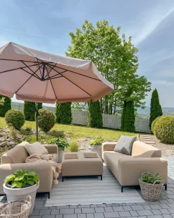 Discount Beliani ROVIGO Tessuto Beige Beige Nero