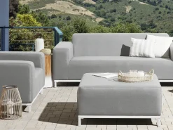 Beliani ROVIGO Tessuto Grigio chiaro Bianco Grigio