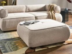 Beliani SALLA Bouclé Beige Beige Nero