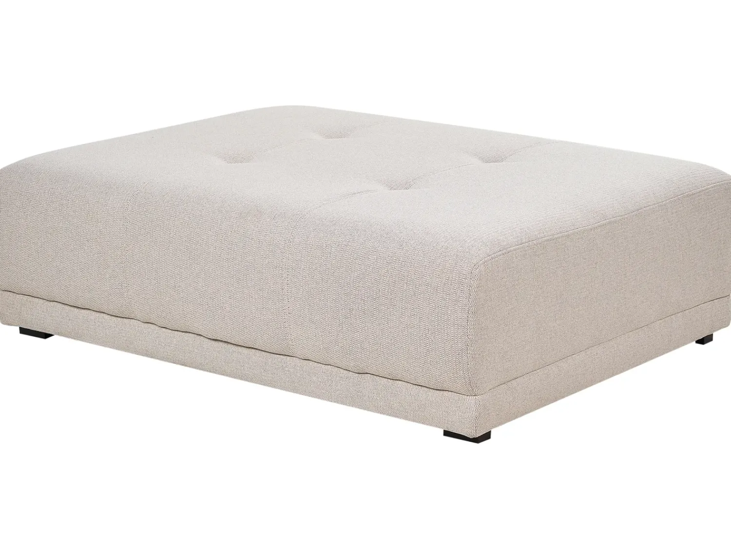 Beliani Ottomana TORPO Tessuto Beige Beige Nero