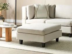 Discount Beliani UNSTAD Tessuto Beige chiaro Beige Nero