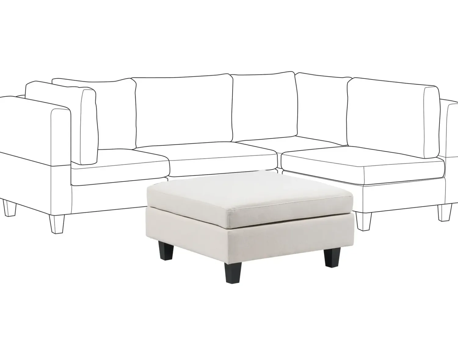 Discount Beliani UNSTAD Tessuto Beige chiaro Beige Nero