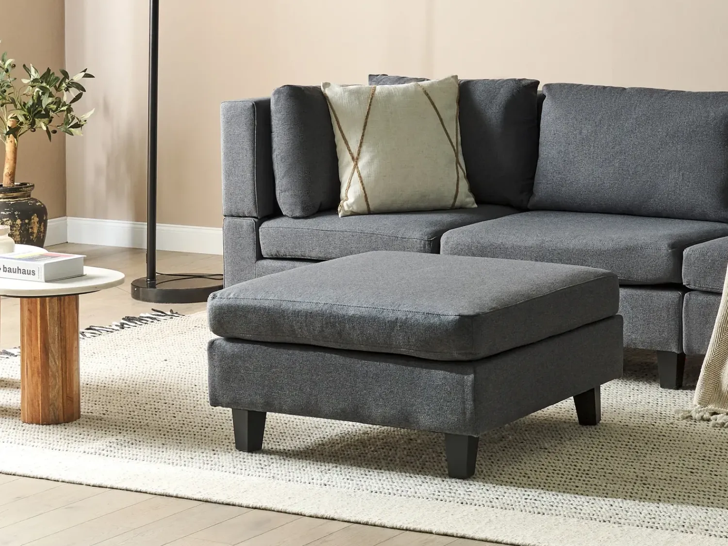 Hot Beliani UNSTAD Tessuto Grigio scuro Grigio Nero