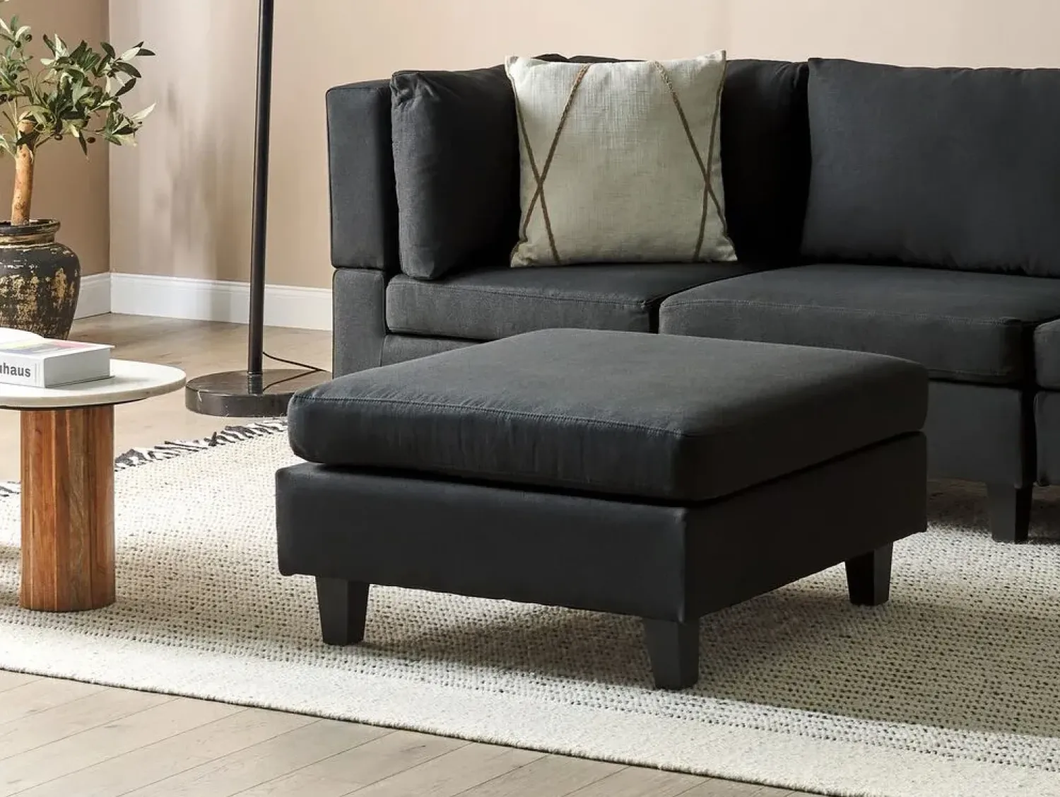 Discount Beliani UNSTAD Tessuto Nero