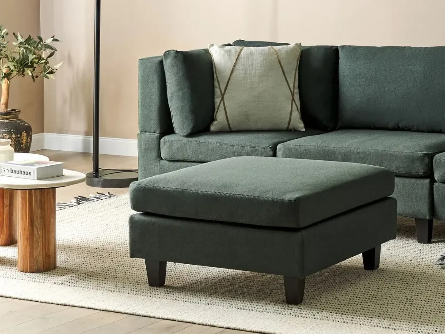 Discount Beliani UNSTAD Tessuto Verde scuro Verde Nero