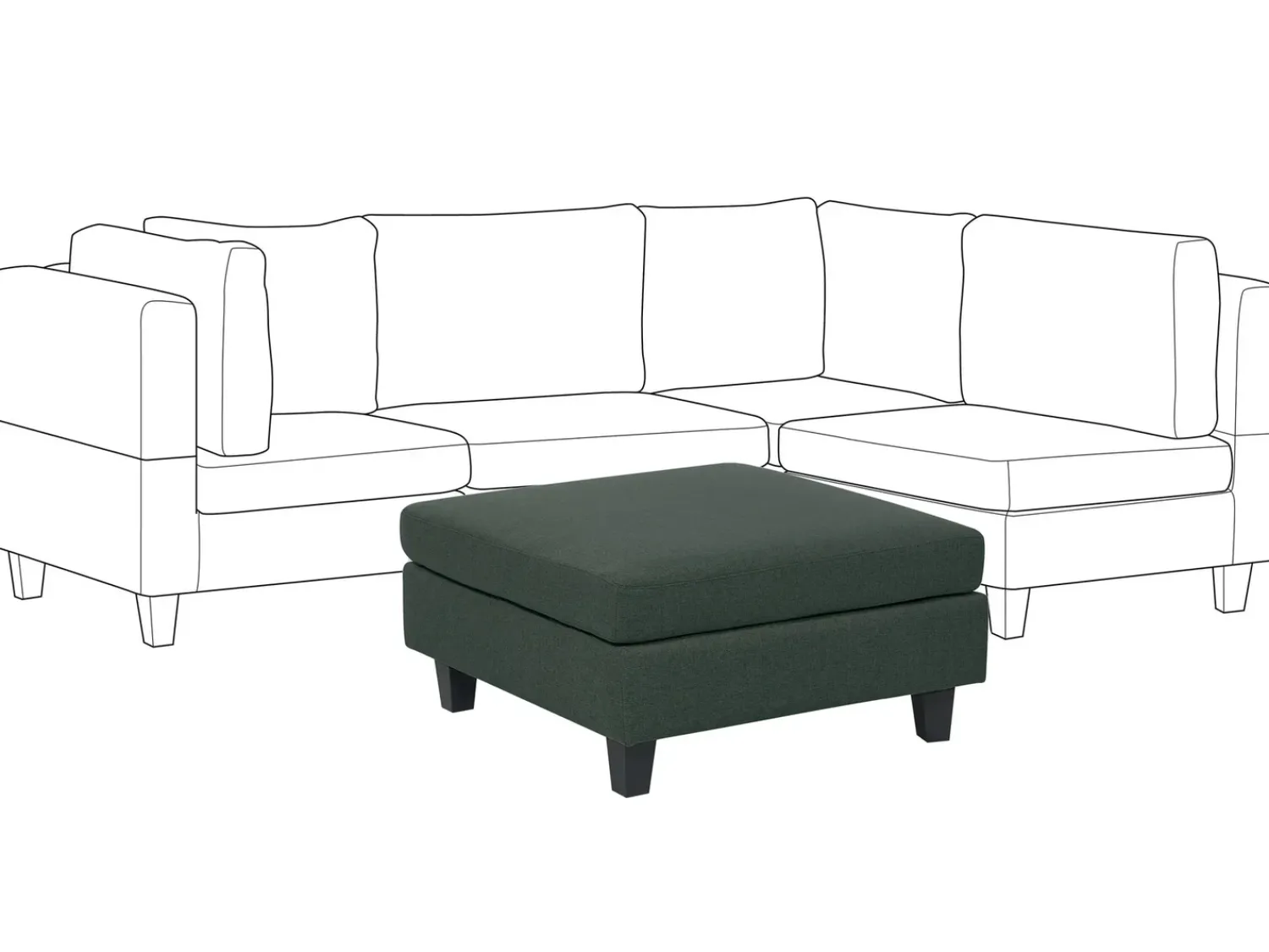 Discount Beliani UNSTAD Tessuto Verde scuro Verde Nero