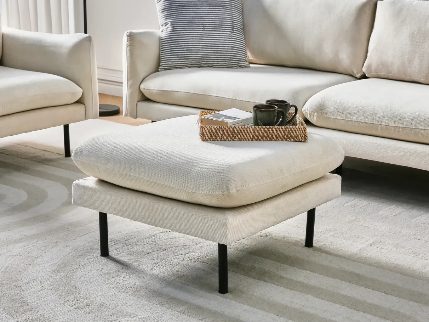 Discount Beliani VINTERBRO Tessuto Beige chiaro Beige Nero