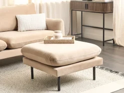 New Beliani VINTERBRO Velluto Beige Beige Nero