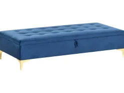 Sale Beliani Ottomano contenitore ABERDEEN Velluto Blu marino Oro Blu