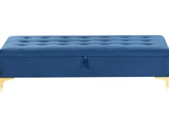 Sale Beliani Ottomano contenitore ABERDEEN Velluto Blu marino Oro Blu