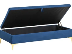 Sale Beliani Ottomano contenitore ABERDEEN Velluto Blu marino Oro Blu