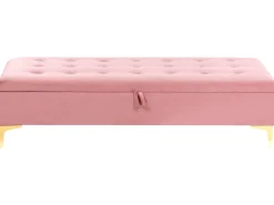 New Beliani ABERDEEN Velluto Rosa Rosa Oro