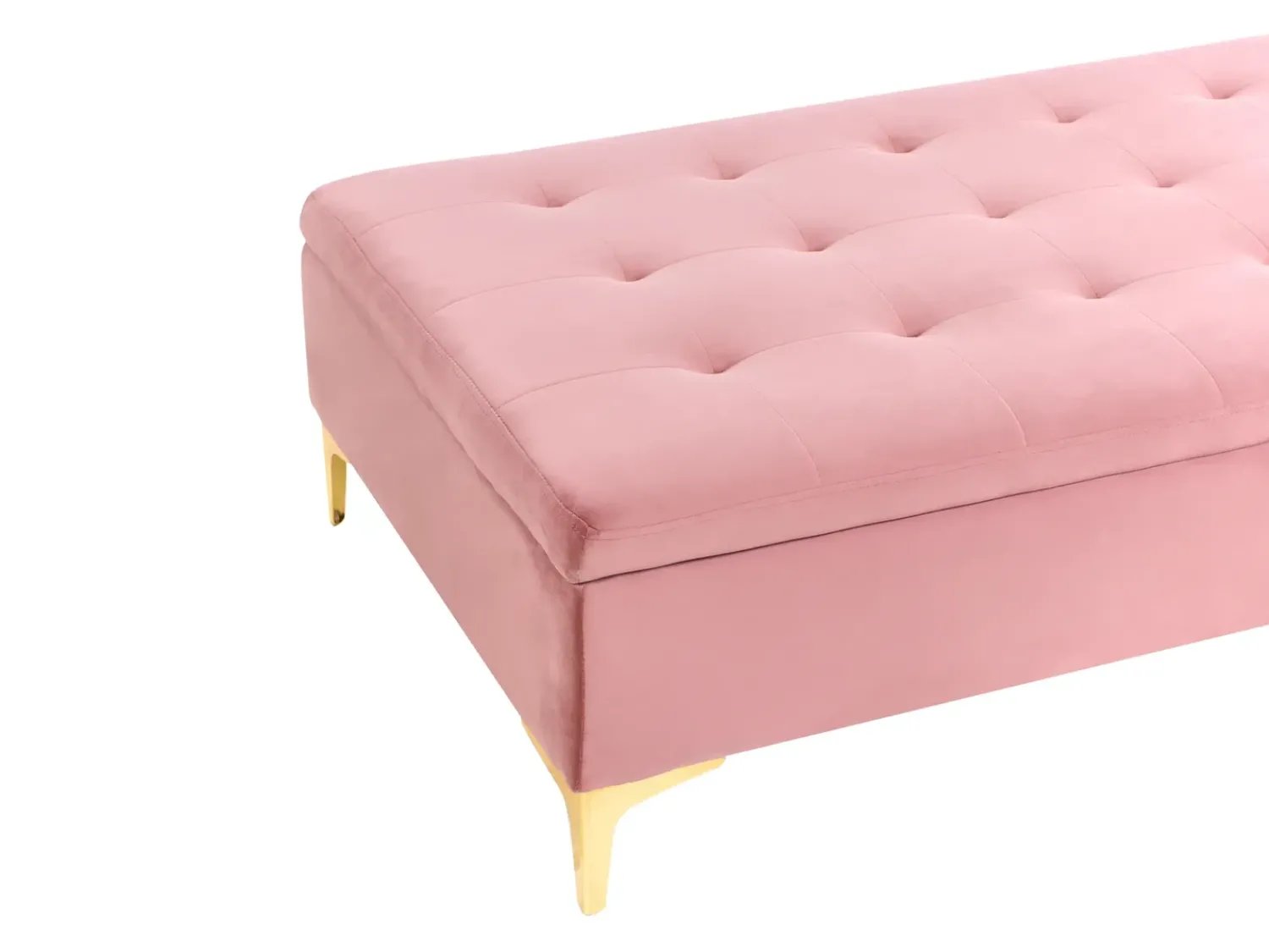 New Beliani ABERDEEN Velluto Rosa Rosa Oro