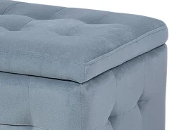 New Beliani Ottomano contenitore MICHIGAN Velluto chiaro Grigio