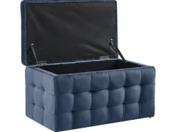 Hot Beliani Ottomano contenitore MICHIGAN Velluto scuro Blu