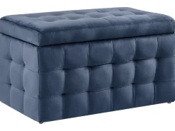 Hot Beliani Ottomano contenitore MICHIGAN Velluto scuro Blu