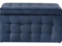 Hot Beliani Ottomano contenitore MICHIGAN Velluto scuro Blu