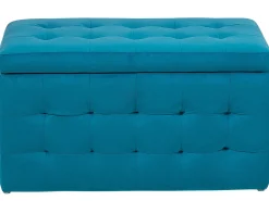Best Beliani Ottomano contenitore MICHIGAN Velluto oltremare Blu