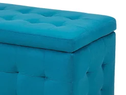 Best Beliani Ottomano contenitore MICHIGAN Velluto oltremare Blu