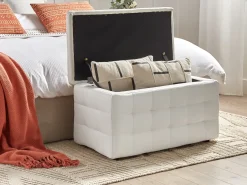 Outlet Beliani Ottomano contenitore MICHIGAN Bianco