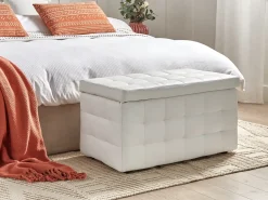Outlet Beliani Ottomano contenitore MICHIGAN Bianco
