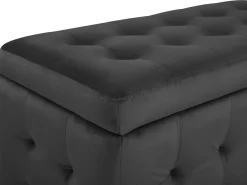 New Beliani Ottomano contenitore MICHIGAN Velluto Nero