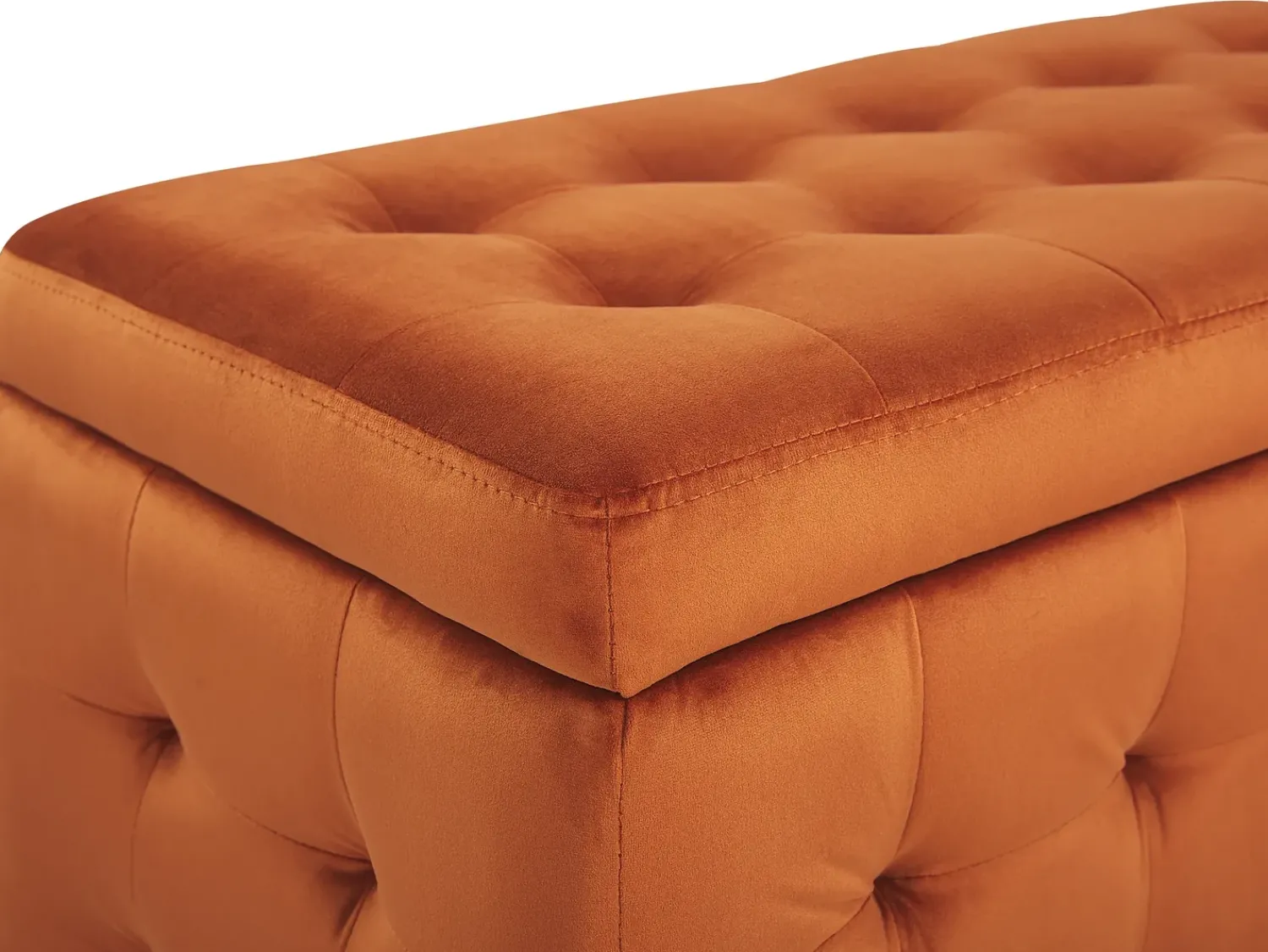 Discount Beliani Ottomano contenitore MICHIGAN Velluto Arancione