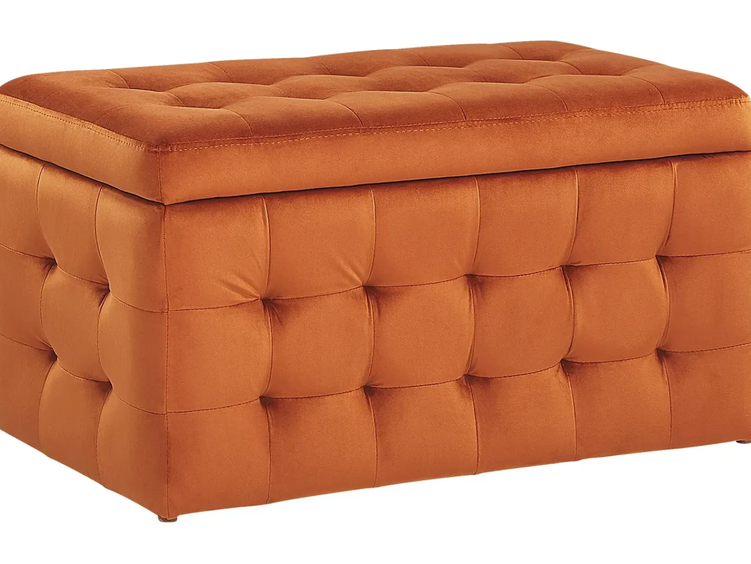 Discount Beliani Ottomano contenitore MICHIGAN Velluto Arancione