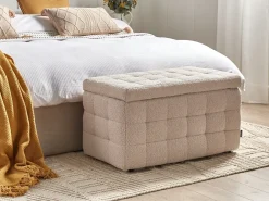 Hot Beliani Ottomano contenitore MICHIGAN Bouclé Beige