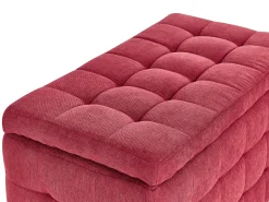 Discount Beliani Ottomano contenitore MICHIGAN Tessuto Rosso