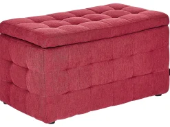 Discount Beliani Ottomano contenitore MICHIGAN Tessuto Rosso