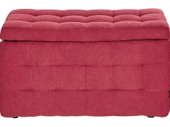 Discount Beliani Ottomano contenitore MICHIGAN Tessuto Rosso