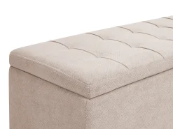 Clearance Beliani Ottomano contenitore OREM Tessuto Beige Beige Nero