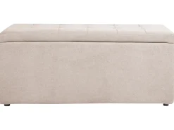 Clearance Beliani Ottomano contenitore OREM Tessuto Beige Beige Nero