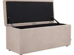 Clearance Beliani Ottomano contenitore OREM Tessuto Beige Beige Nero