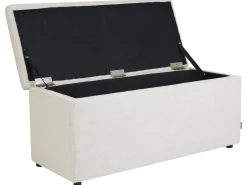 Sale Beliani Ottomano contenitore OREM Tessuto Bianco sporco Bianco Nero