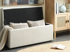 Sale Beliani Ottomano contenitore OREM Tessuto Bianco sporco Bianco Nero