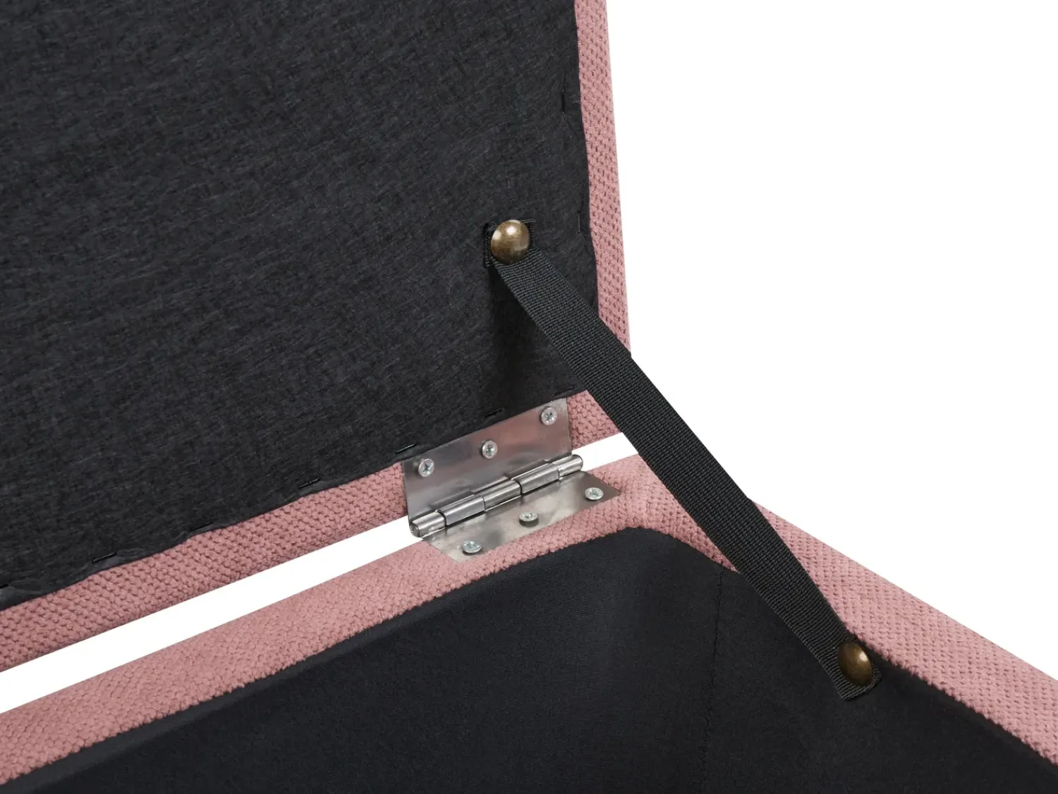 Beliani Ottomano contenitore OREM Tessuto Rosa Rosa Nero