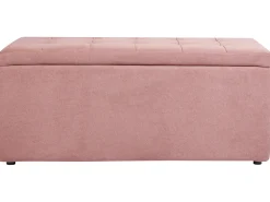 Beliani Ottomano contenitore OREM Tessuto Rosa Rosa Nero