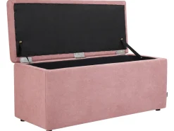 Beliani Ottomano contenitore OREM Tessuto Rosa Rosa Nero