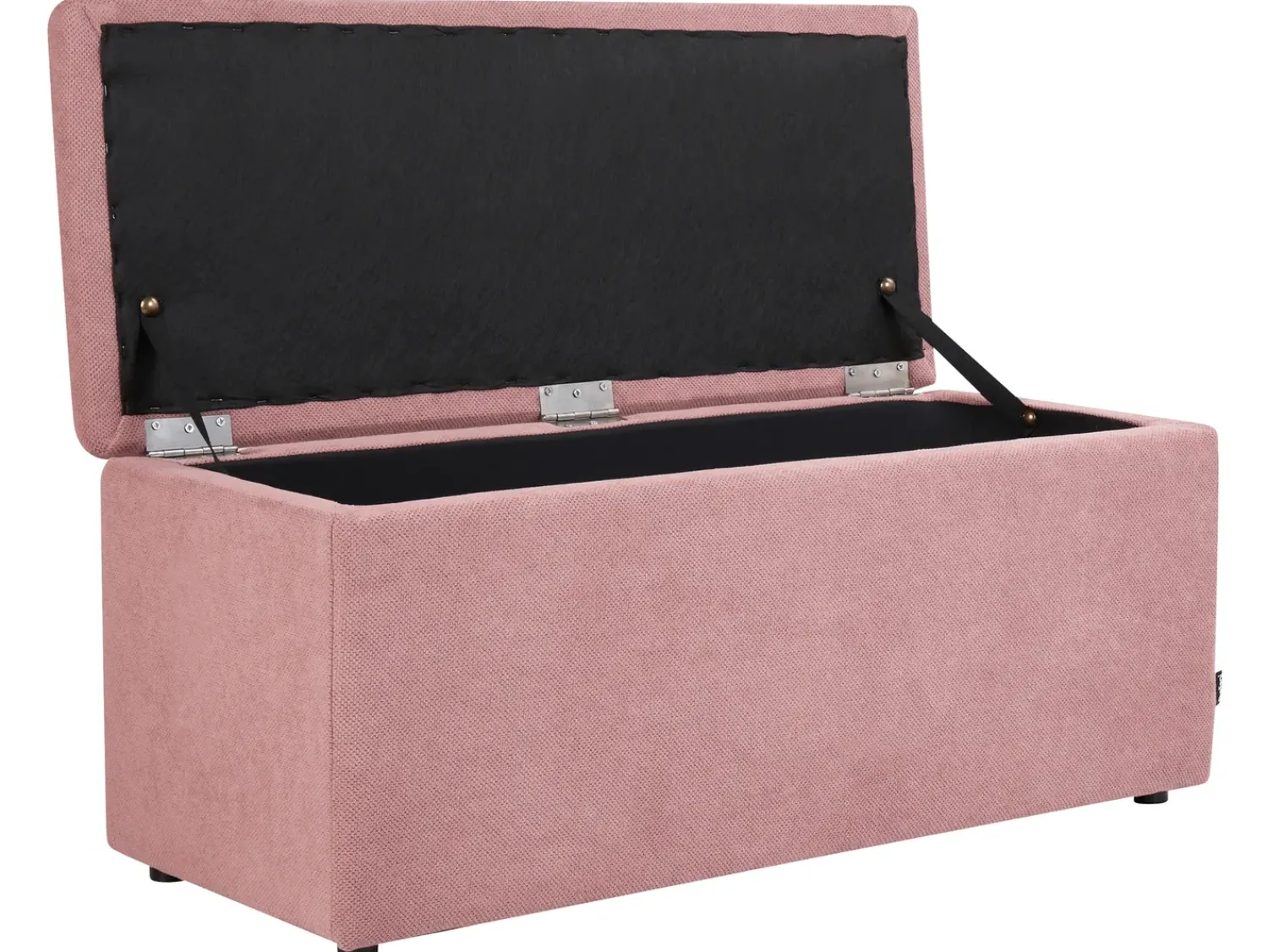 Beliani Ottomano contenitore OREM Tessuto Rosa Rosa Nero